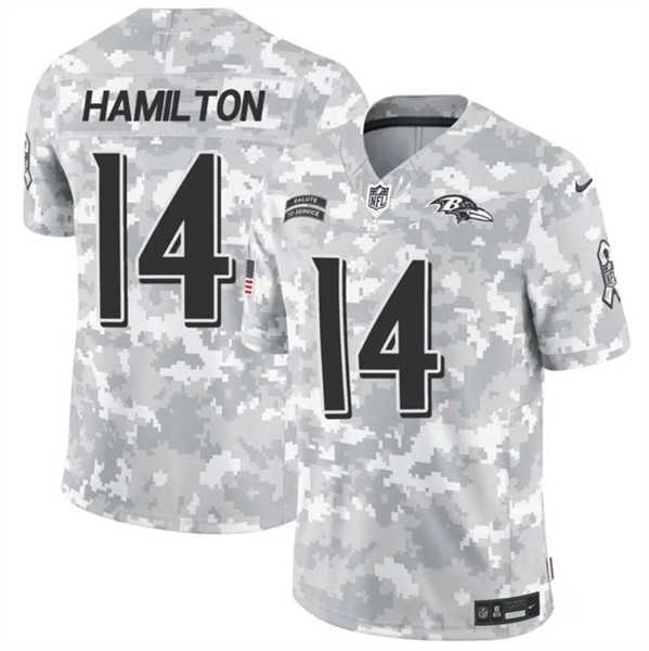 Men%27s Baltimore Ravens #14 Kyle Hamilton 2024 F.U.S.E. Arctic Camo Salute to Service Limited Stitched Jersey Dzhi->baltimore ravens->NFL Jersey